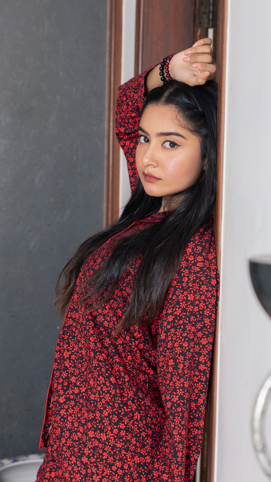 Small Red Flowers PJ Set