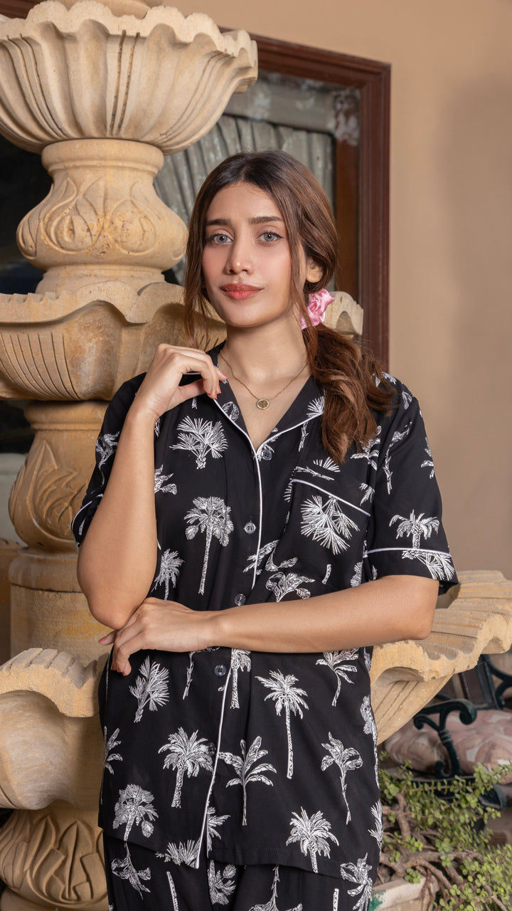 Tropical Nights Half Sleeves PJ Set