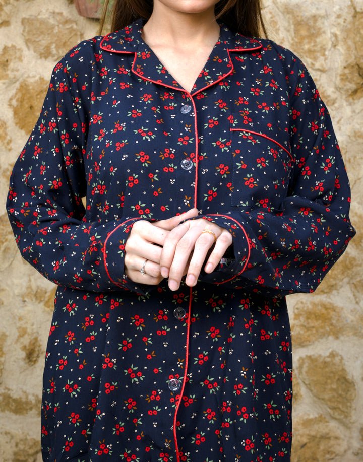 Red Cherry Flowers PJ Set