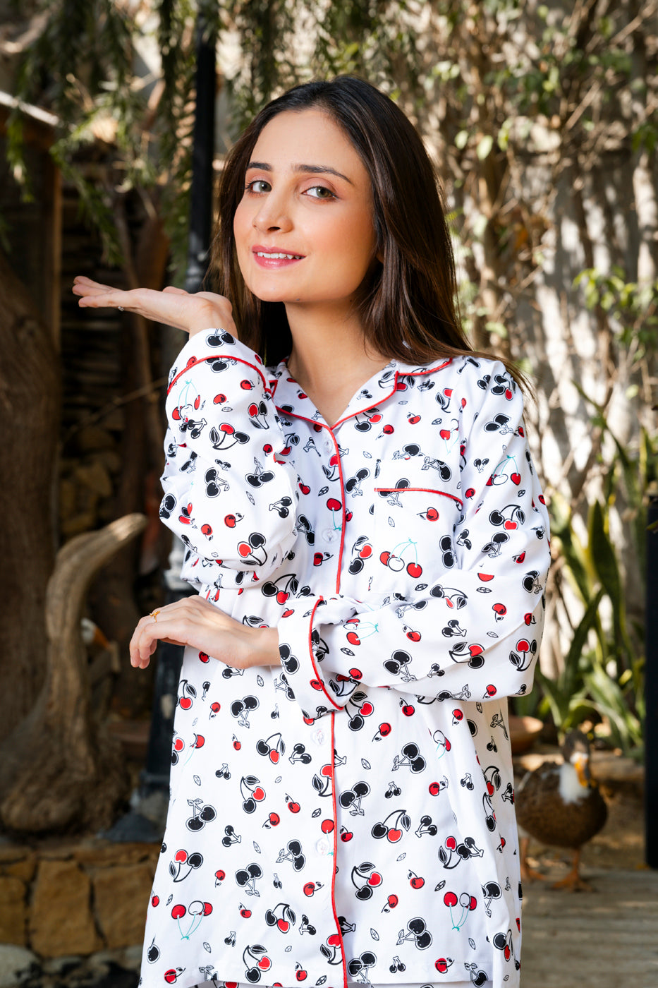 White Cherry PJ Set