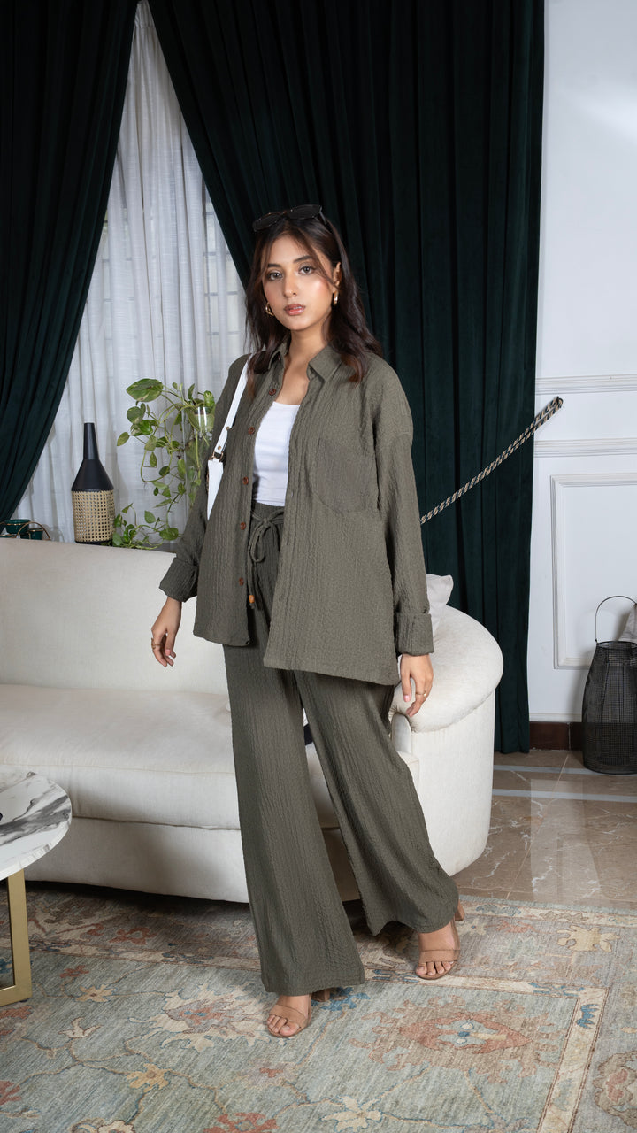 Sage Green Textured Co-Ord Set