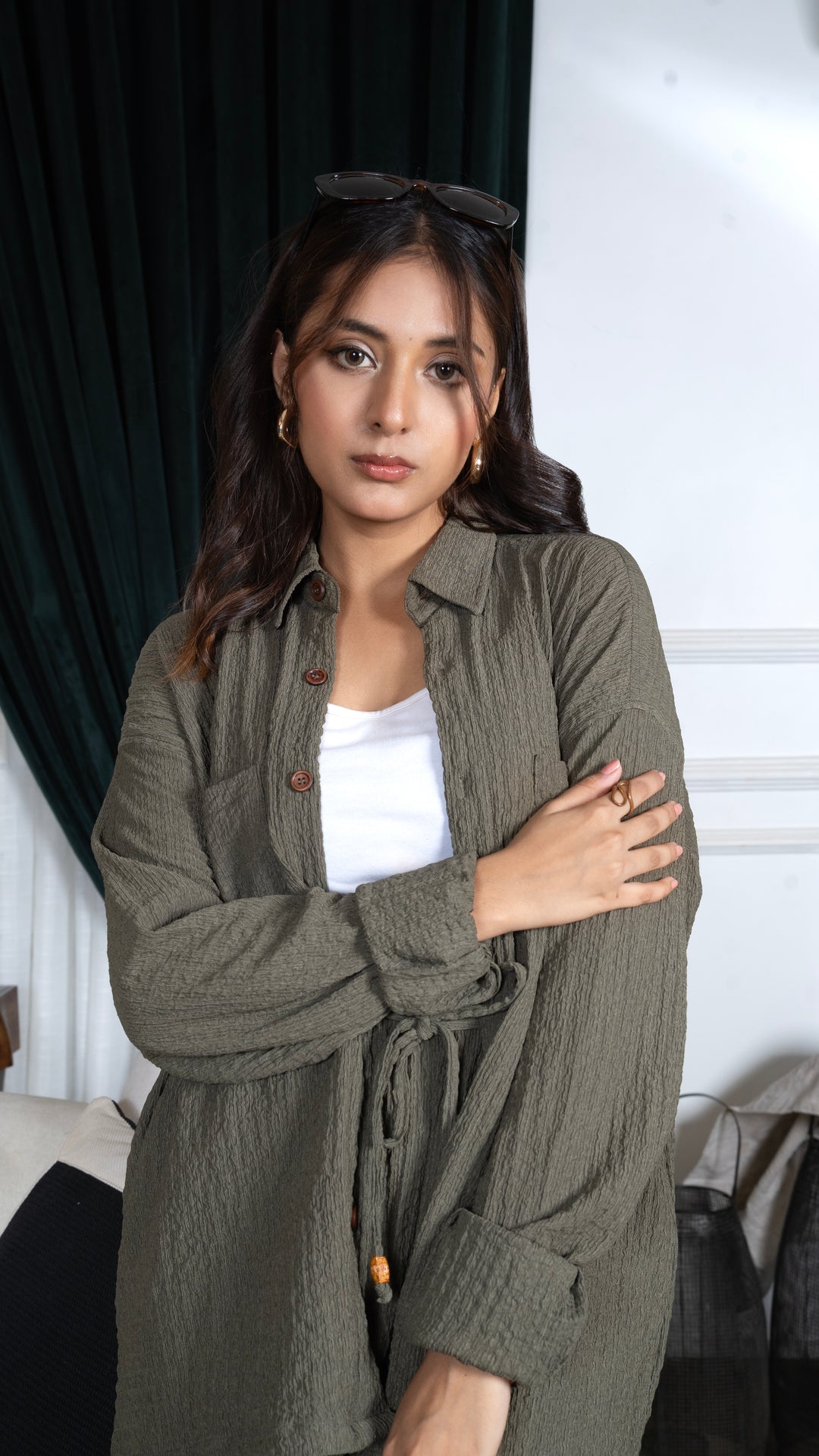 Sage Green Textured Co-Ord Set