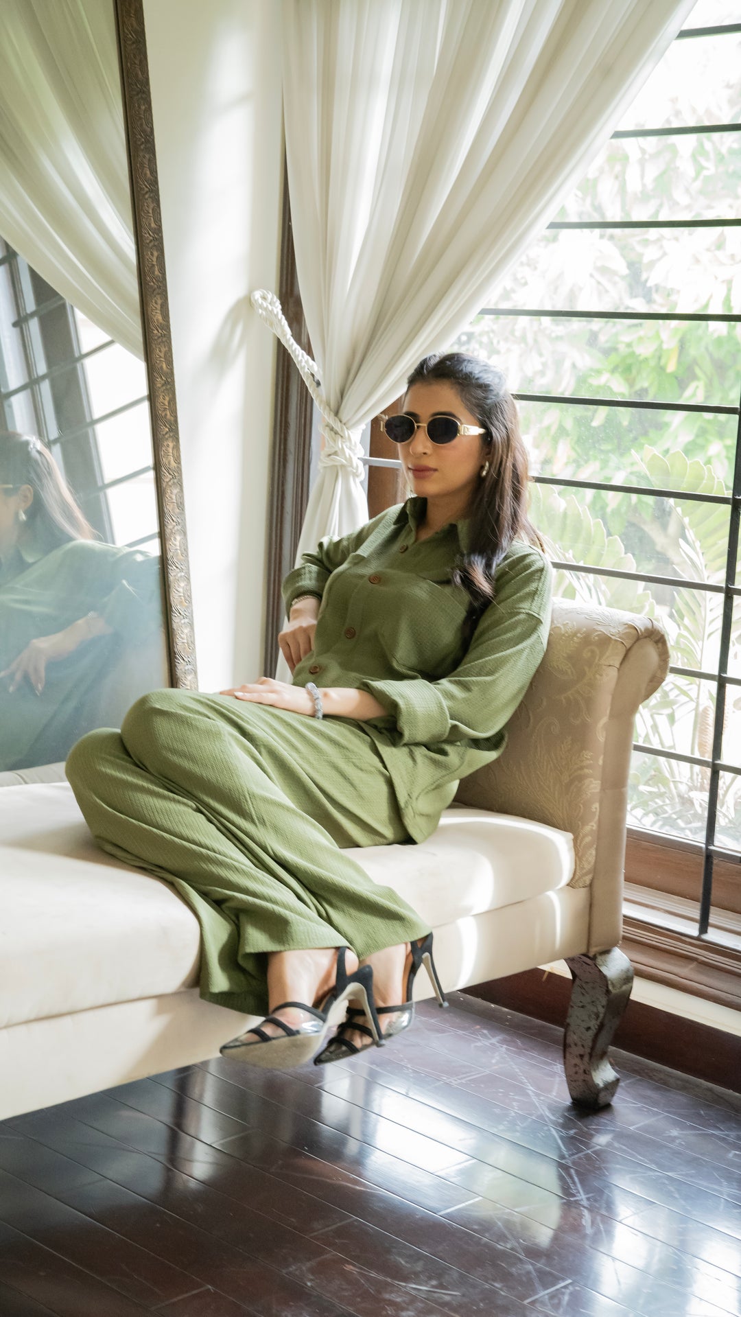 Moss Green Textured Co-Ord Set