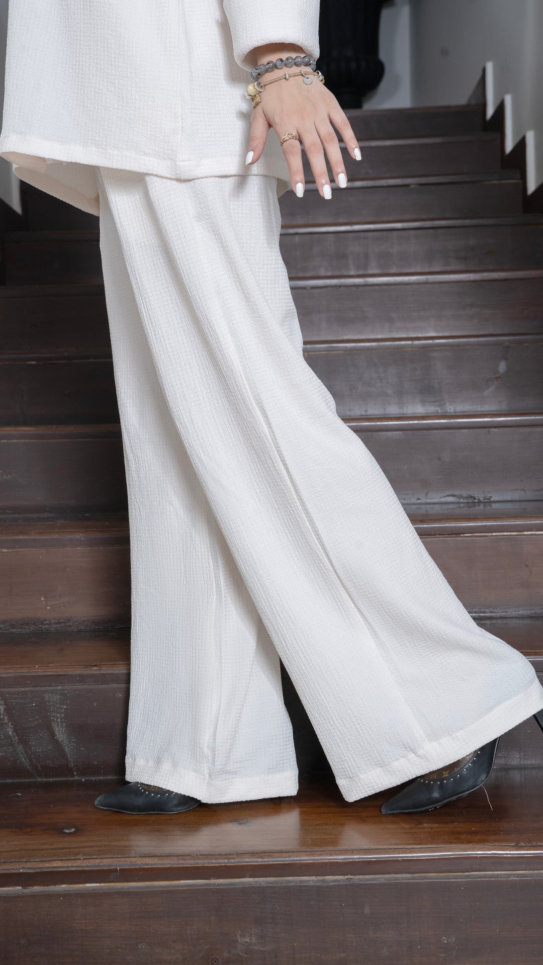 Pearl White Textured Co-Ord Set