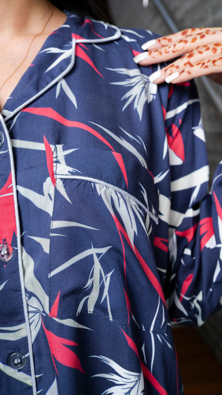 Red & White Leaves PJ Set