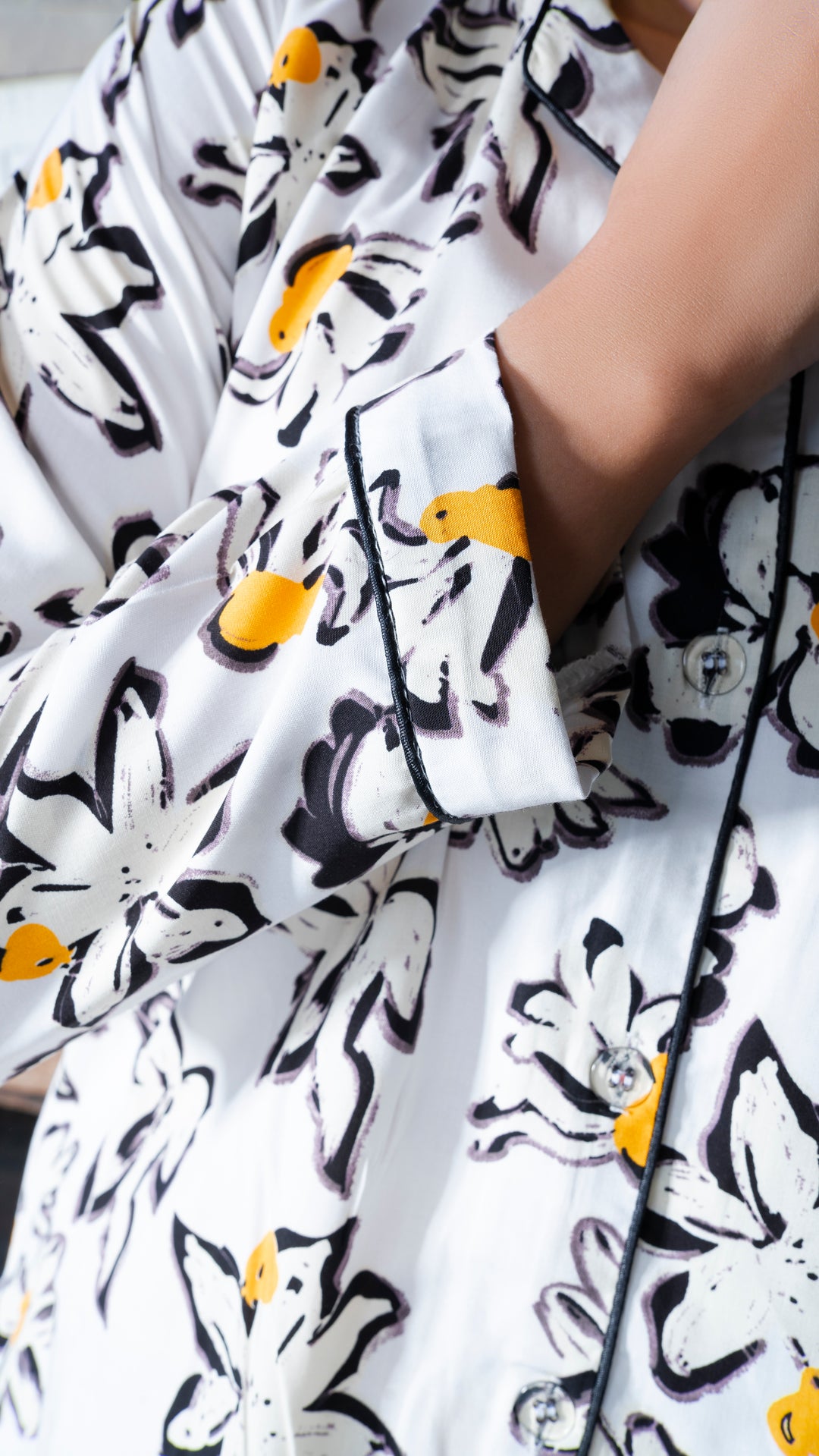 Offwhite Daisies PJ Set