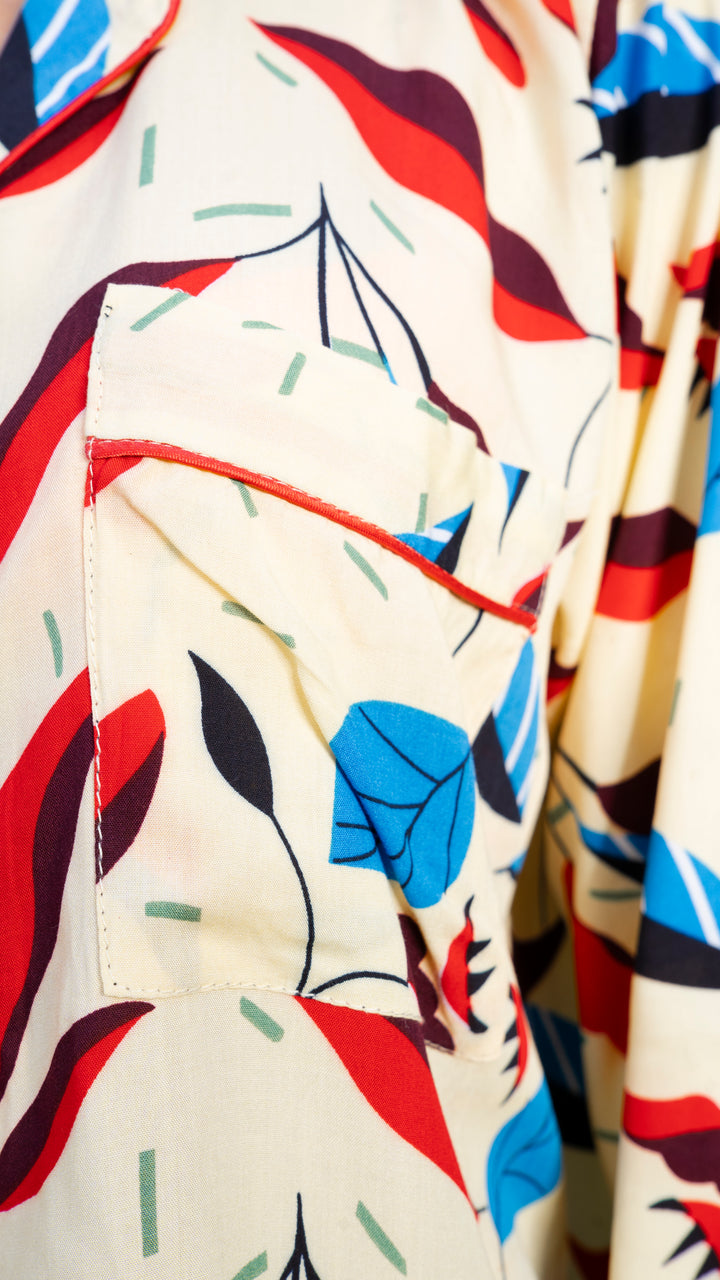 Multicolour Leaves PJ Set