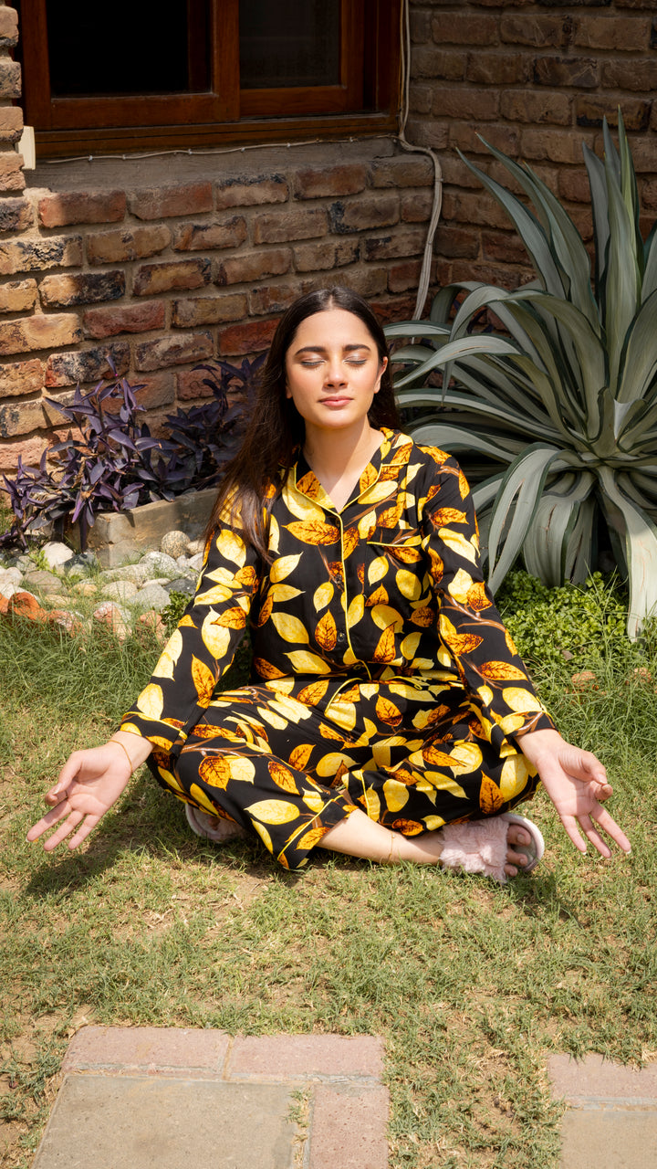 Gold Leaves PJ Set