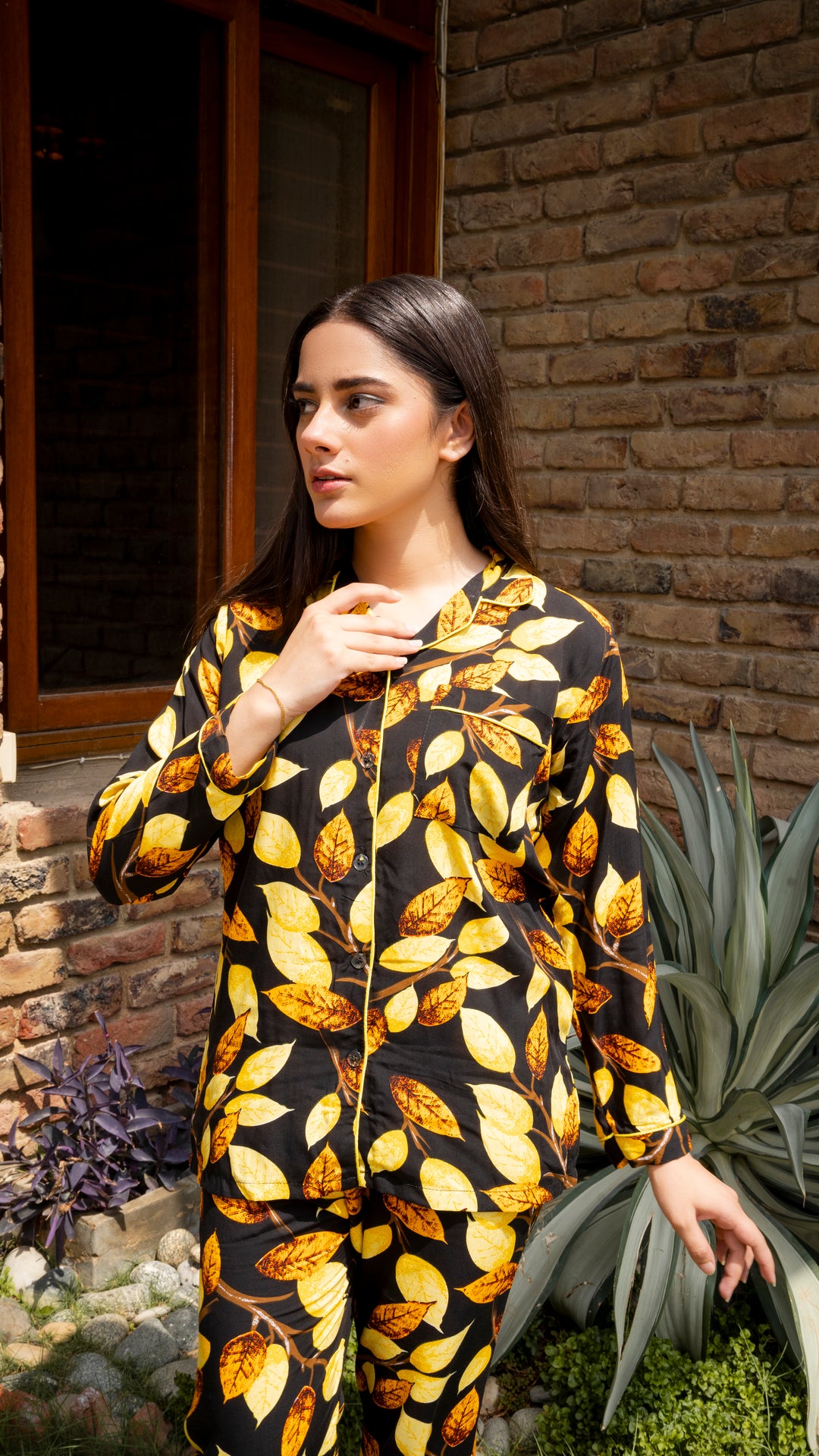 Gold Leaves PJ Set