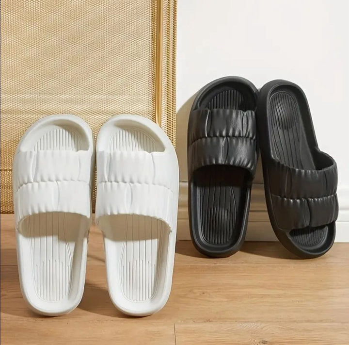 White Puffy Slides