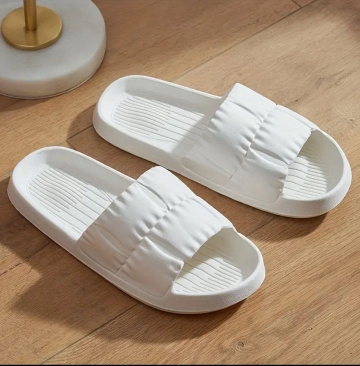 White Puffy Slides